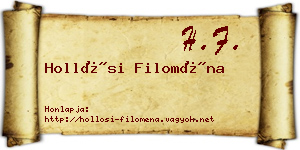 Hollósi Filoména névjegykártya